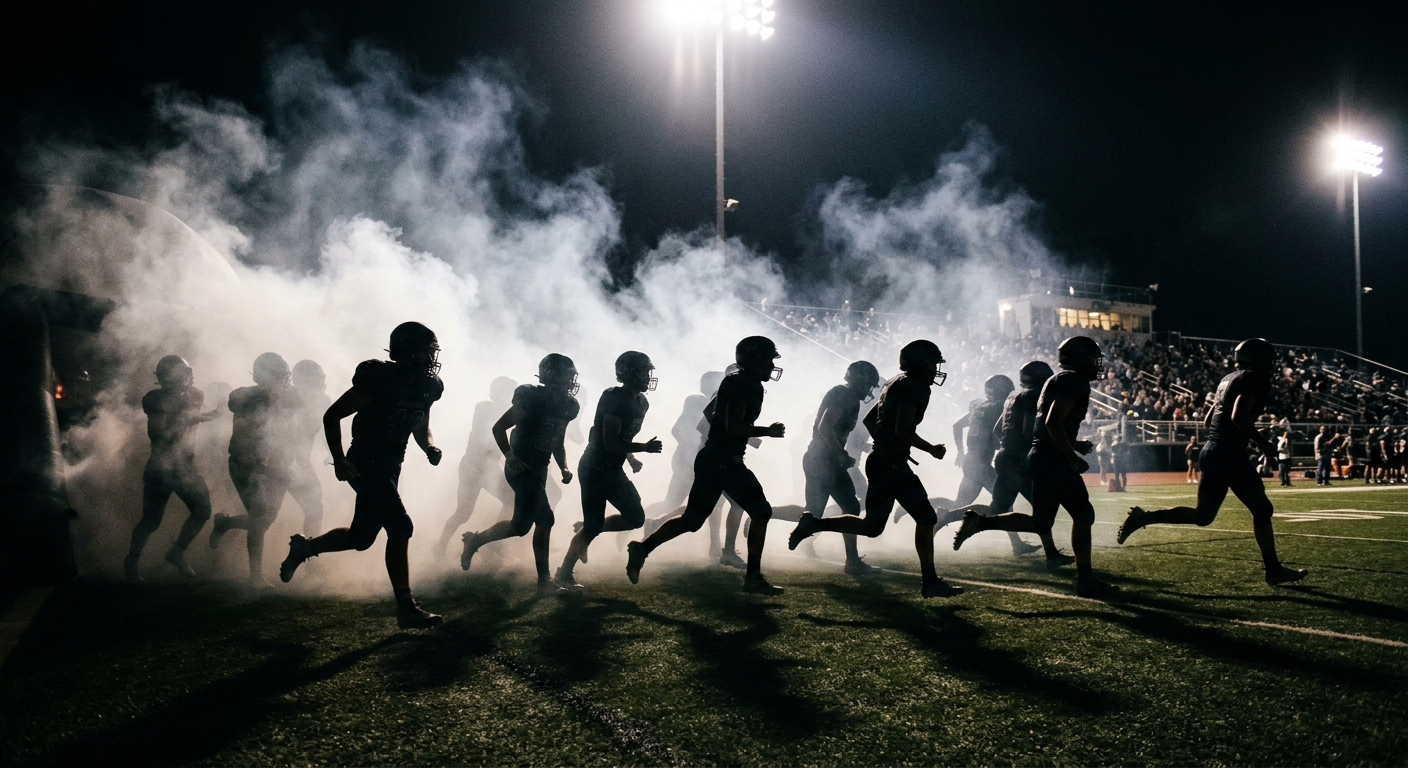 Reitz running onto the field through smoke