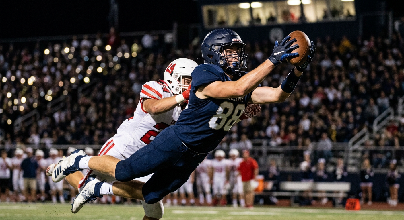 Wide receiver making a catch